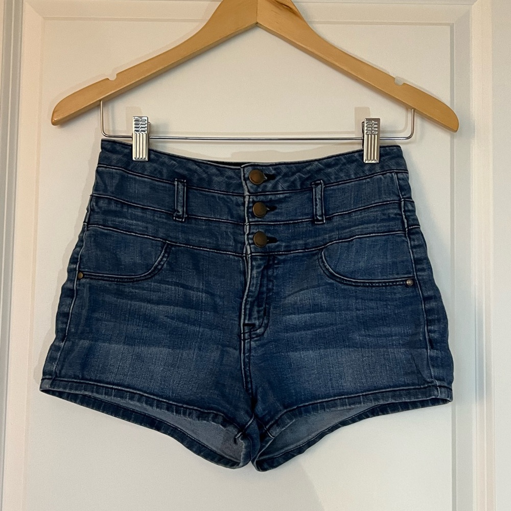 High waisted jean shorts